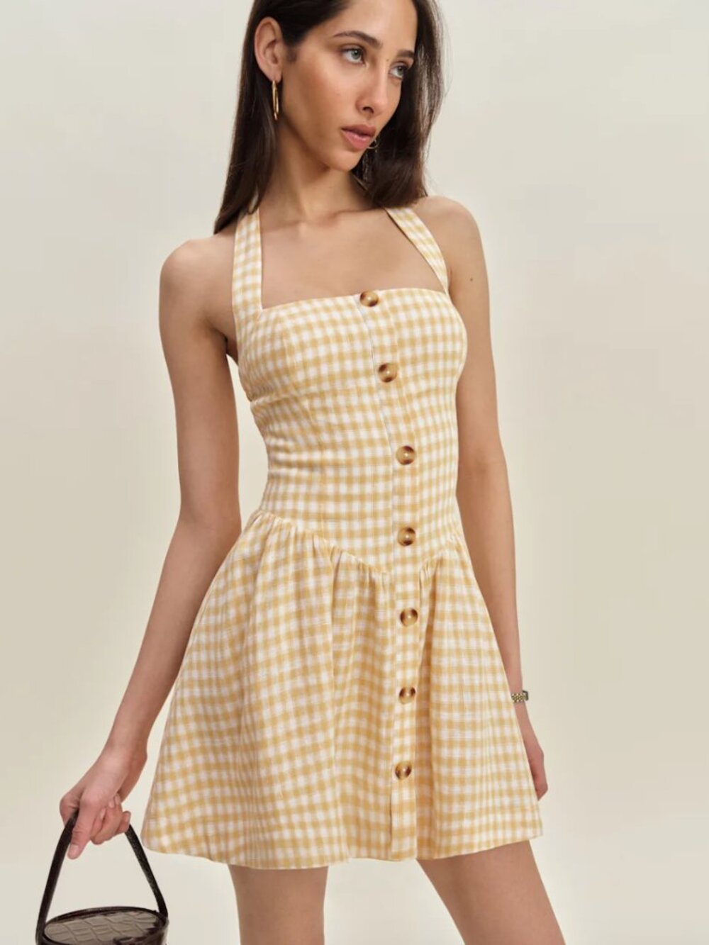 Reformation 'Mariela' Linen Dress MSRP $218 | Sunshine Check | US 2